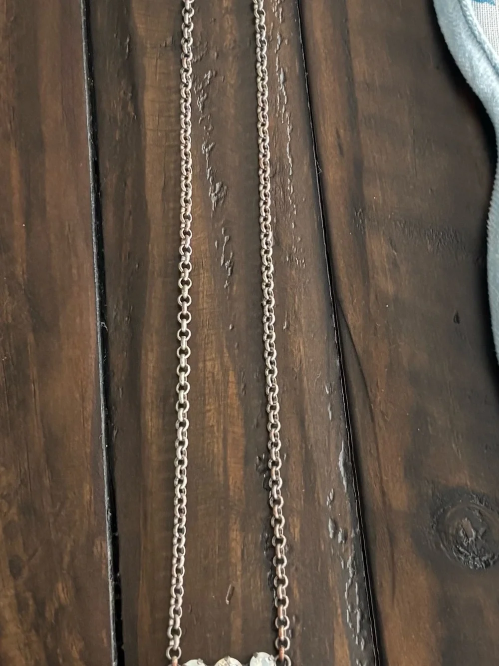 Iridescent Crystal Heart Necklace in Pale Pink and White - Picture 3 of 4